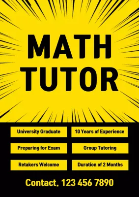Yellow Bold Tutoring Advertisement Poster