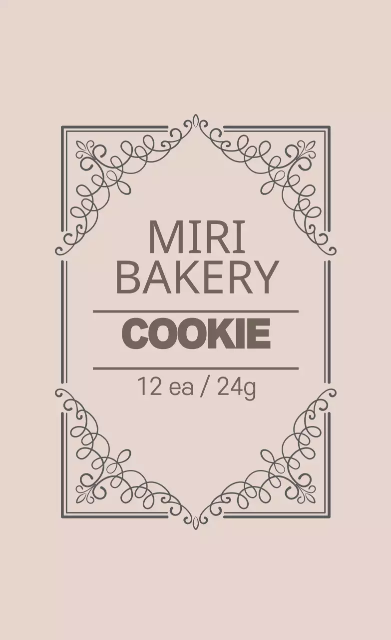 Label Kue Roti Bergambar Abu-Abu Berwarna Abu-Abu