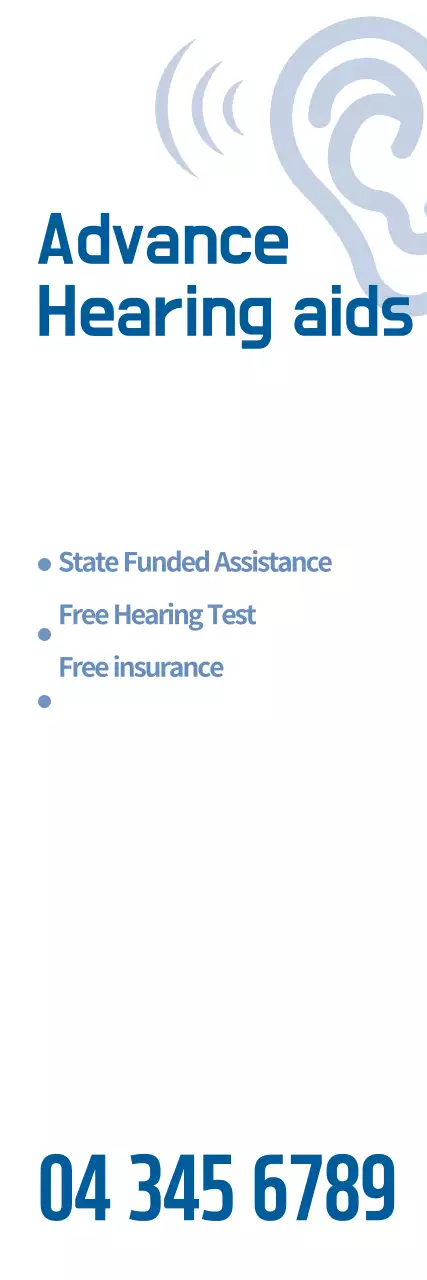 Banner de promoção auditiva moderna azul