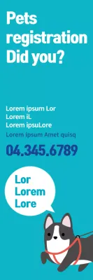 Faixa de registro de animais de estimação Teal Modern