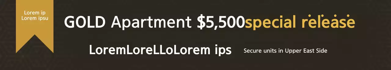 Banner de promoção de apartamento moderno dourado