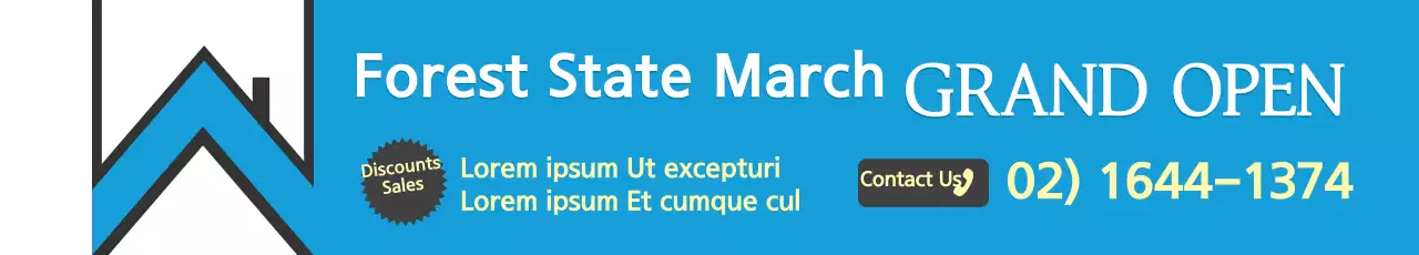 Banner de promoção de venda moderno azul