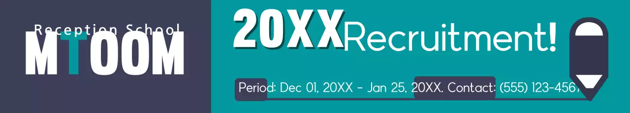 Faixa de recrutamento da Teal Modern School