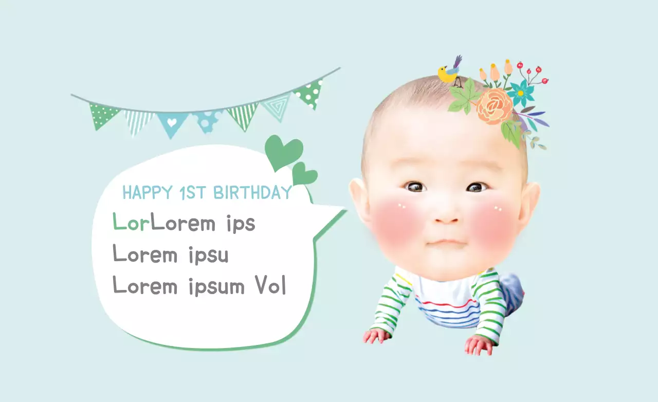 Banner de convite de aniversário simples verde