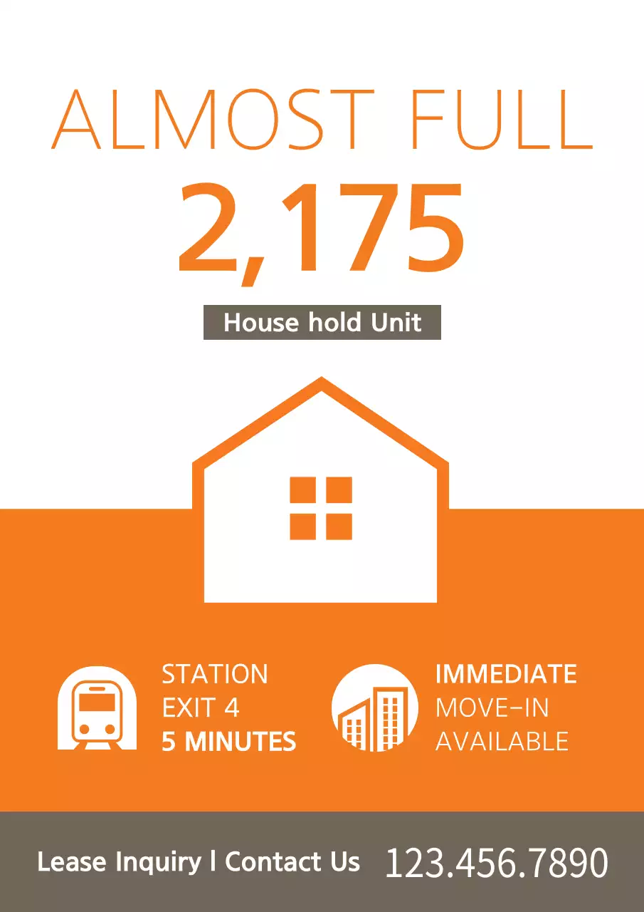 Orange Modern Housing Promotion Poster