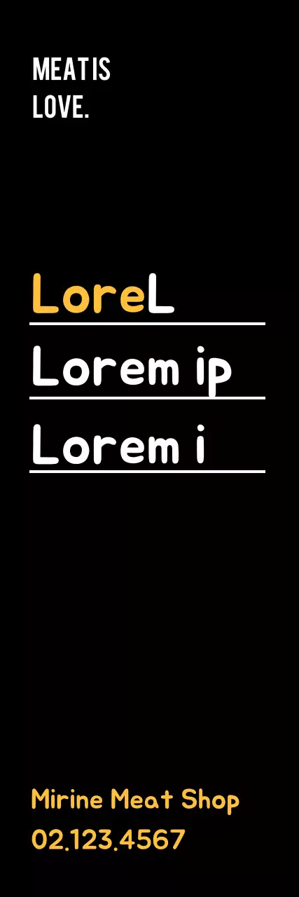 Banner promocional de carne preta moderna