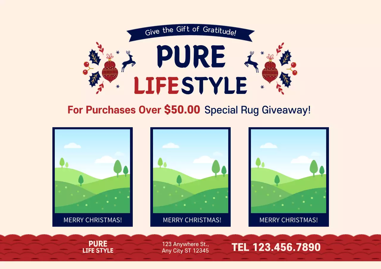 Beige Traditional Christmas Promotion Poster