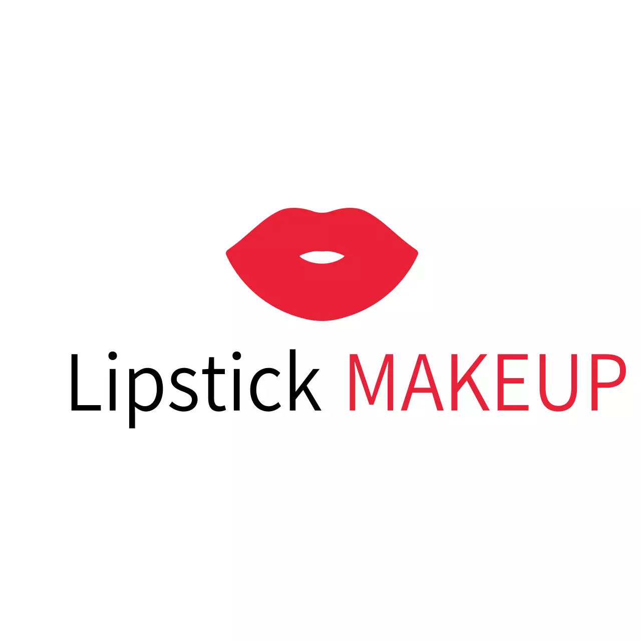 Red Minimal Makeup Advertisement Logo