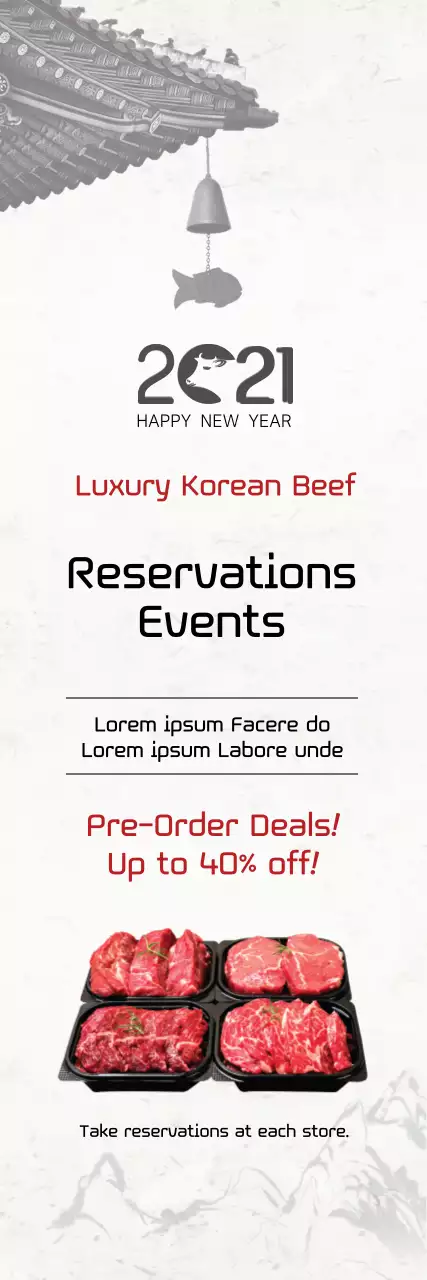 white photo traditional food hanwoo event advertising