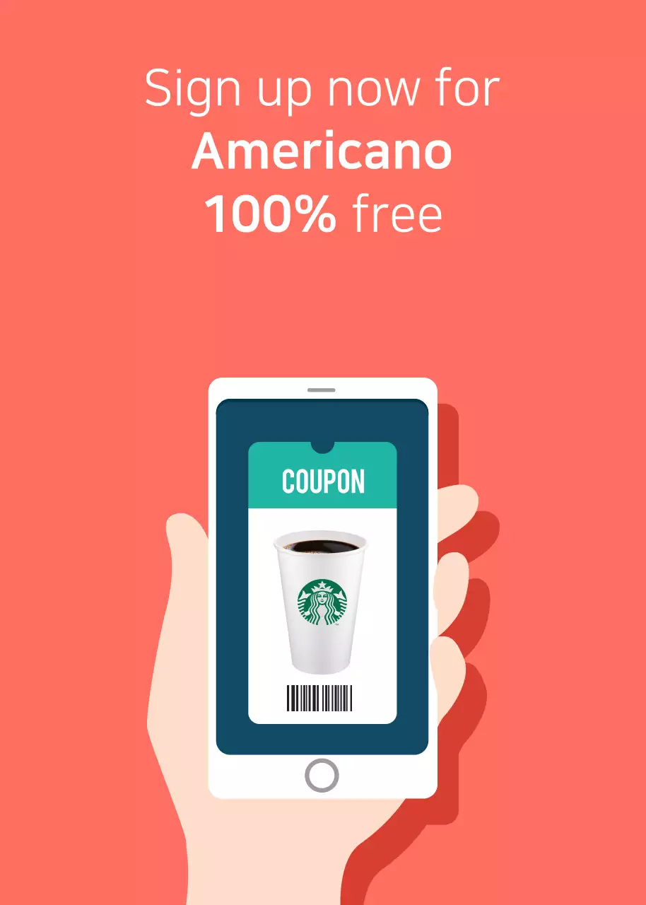 Coral Simple Coffee Promotion Poster