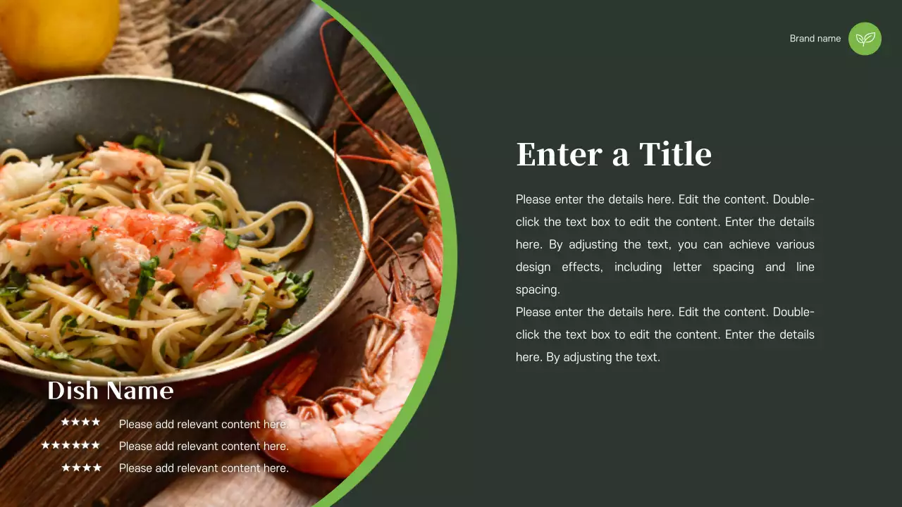 Green Simple Food Presentation