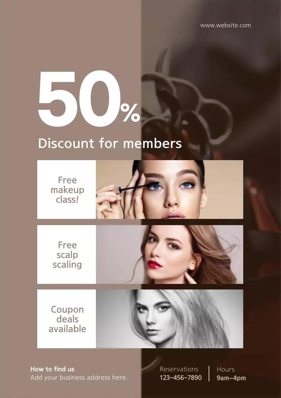 Brown Elegant Beauty Promotion Poster