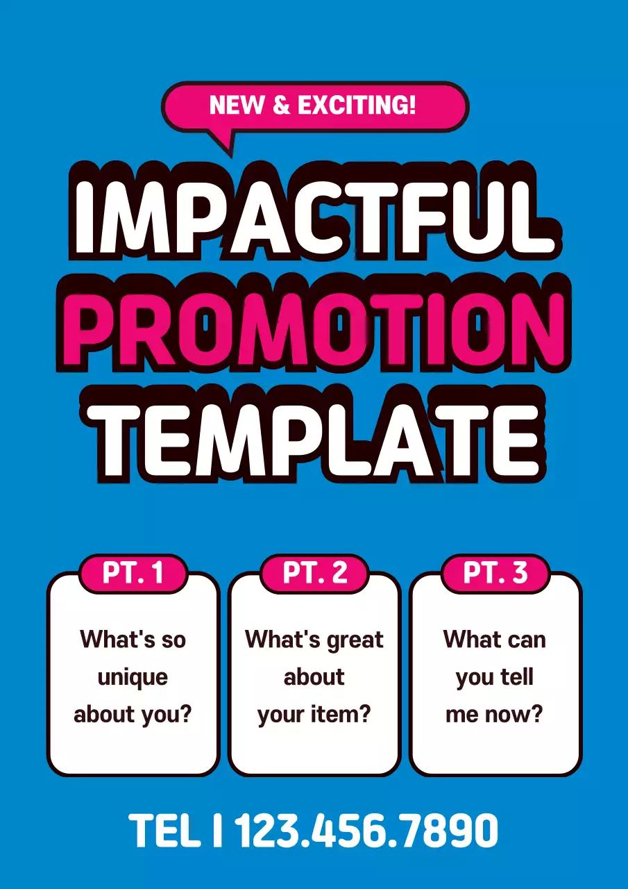 Blue Bold Promotion Template Poster