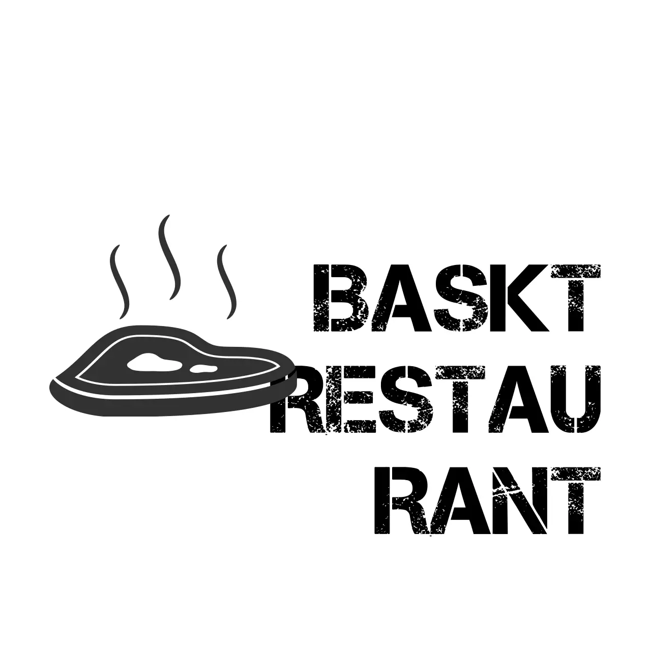 Black Rustic Restaurant Advertisement Logo