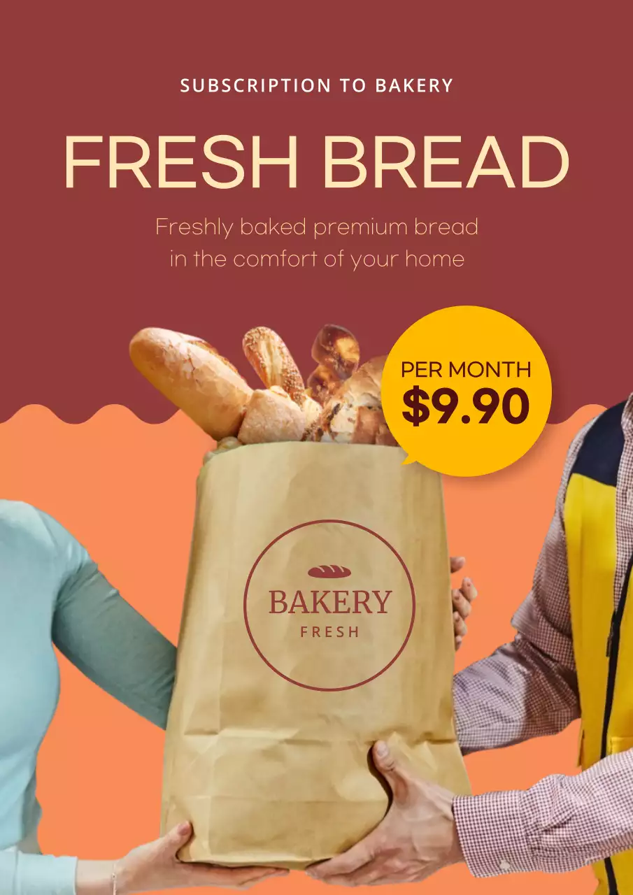Orange Modern Bakery Promotion Poster