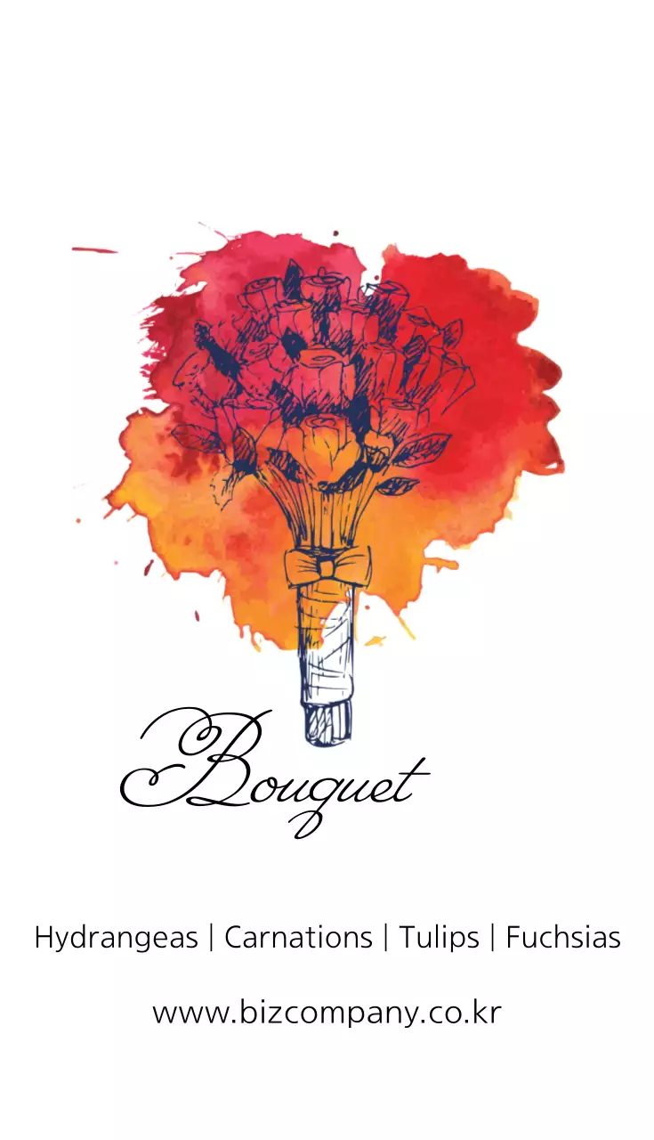 Orange Floral Bouquet Business Card