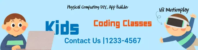 Light blue cute character illustration to promote coding class