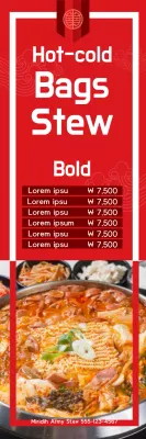 Banner de menu de ensopado tradicional vermelho