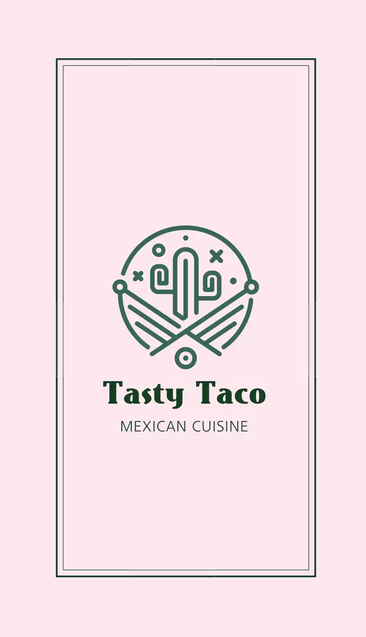 rosa verde simples restaurante taco