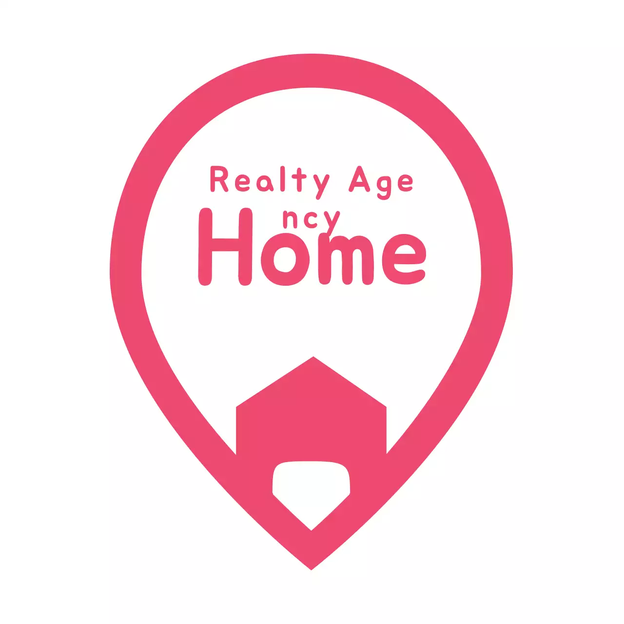 Logo quảng cáo bất động sản tối giản màu hồng