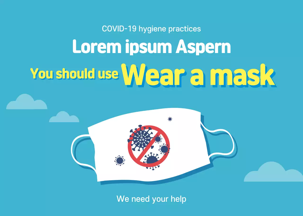 Hướng dẫn đeo mặt nạ minh họa màu xanh