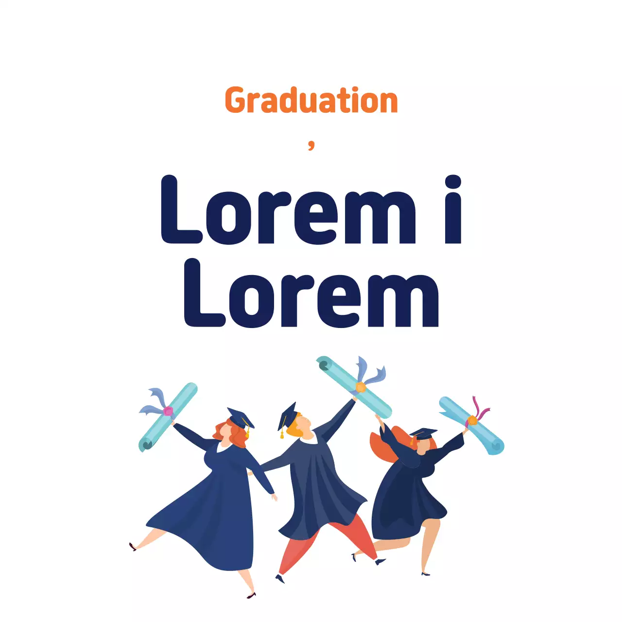 Label kelulusan sederhana dengan ilustrasi putih