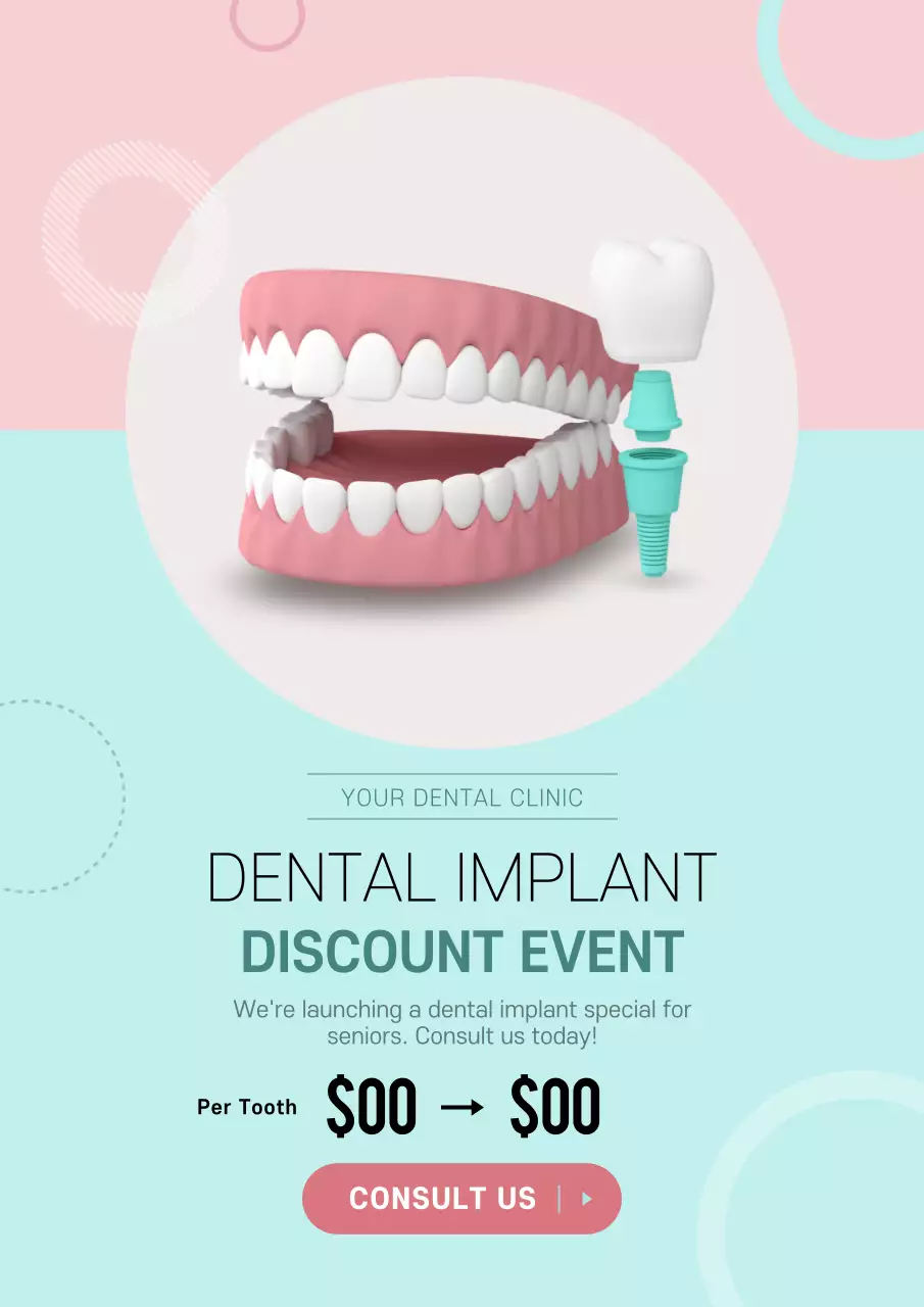 Mint Modern Dental Promotion Poster