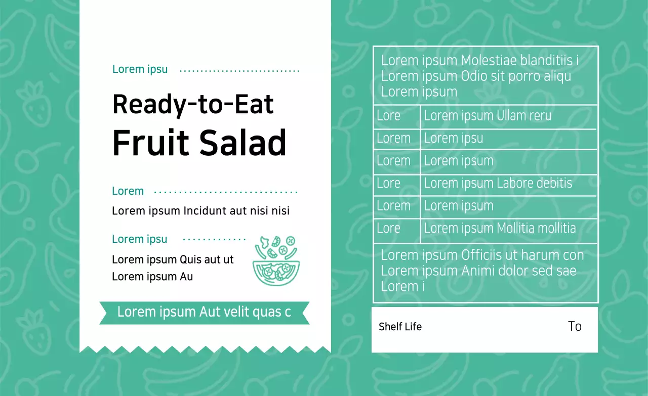 Abstract Illustrated Salad Packaging Label