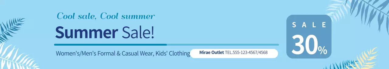 Banner de promoção de liquidação de verão moderno azul