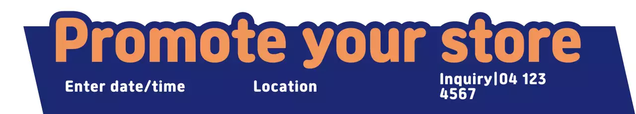 Banner de promoção de loja simples azul