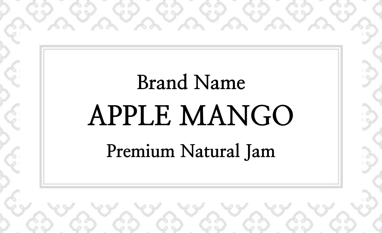 Black Simple Text Apple Mango Jam Label