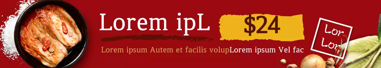 Banner de propaganda de comida tradicional vermelha