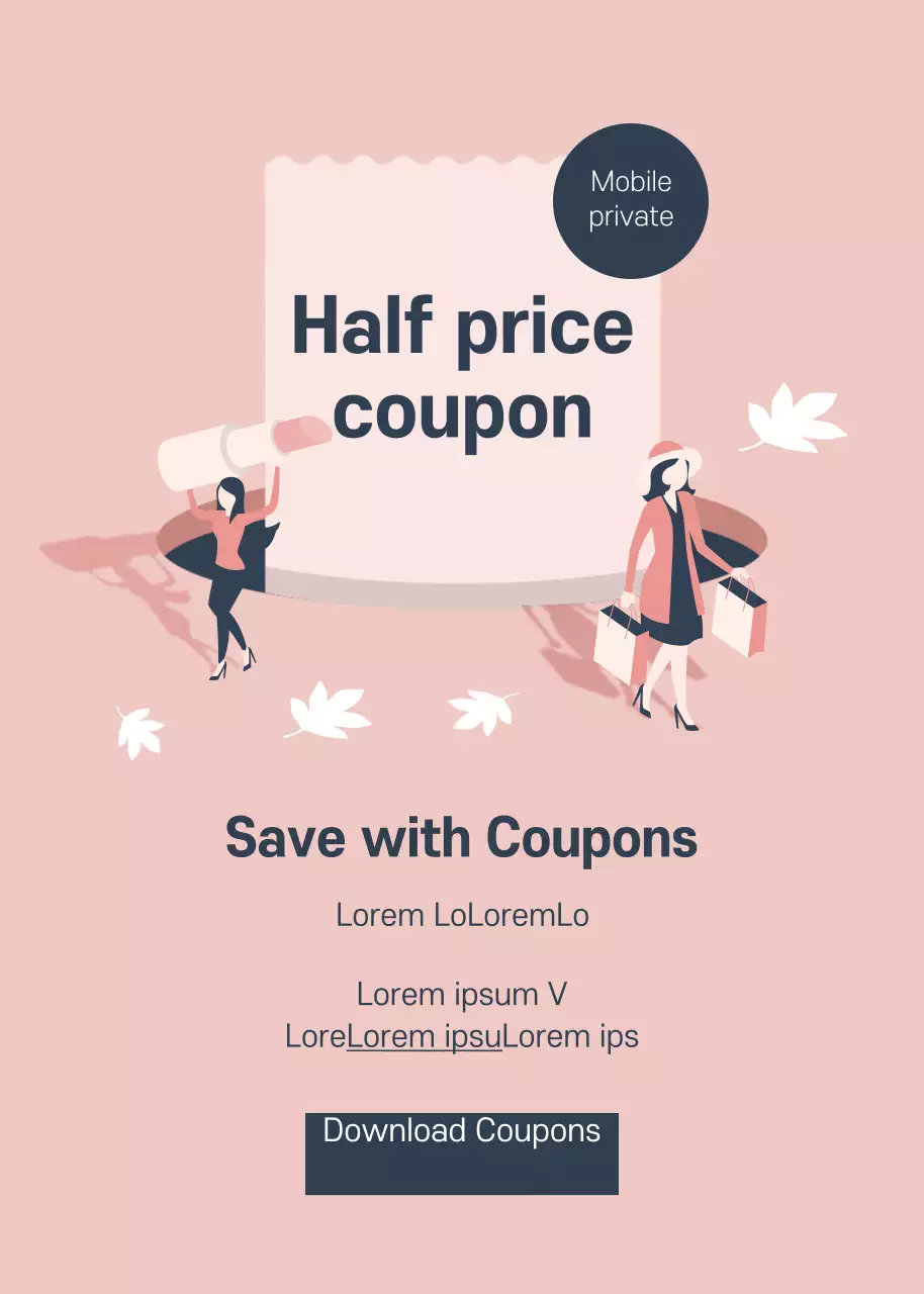 Pink Minimal Coupon Promotion Poster