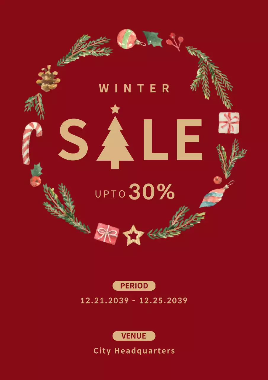 Wine Traditional Winter Sale Promotion Poster