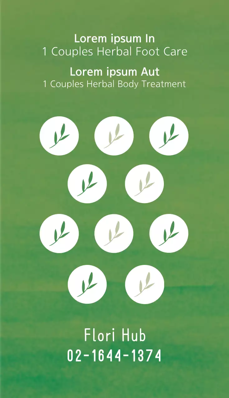 Cartão de visita promocional da Green Botanical Beauty