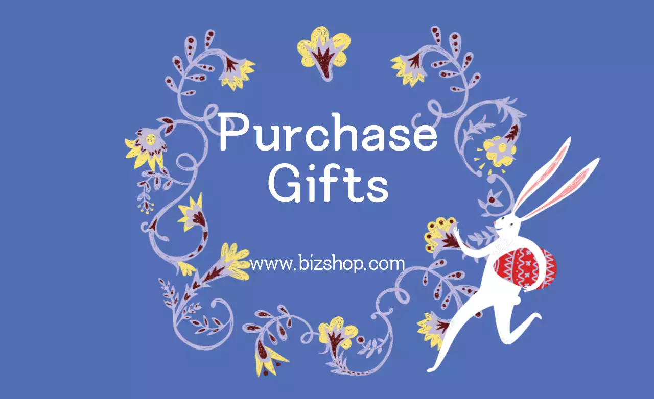 Banner de promoção de presentes florais azuis