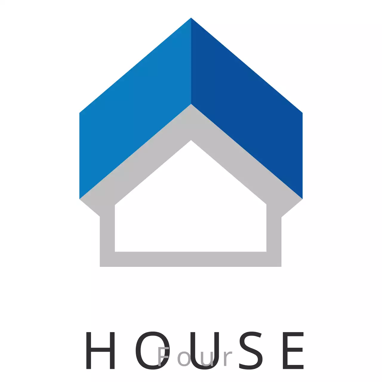Blue Minimal House Logo
