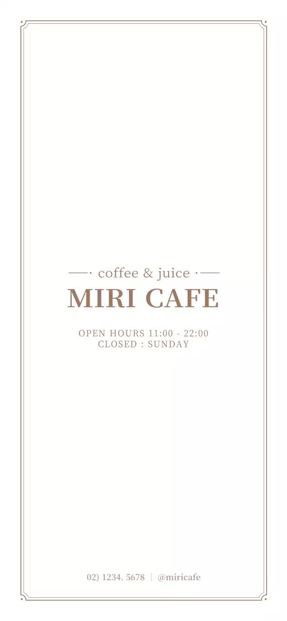 Guide to a brown and white, classy frame-style cafe menu board