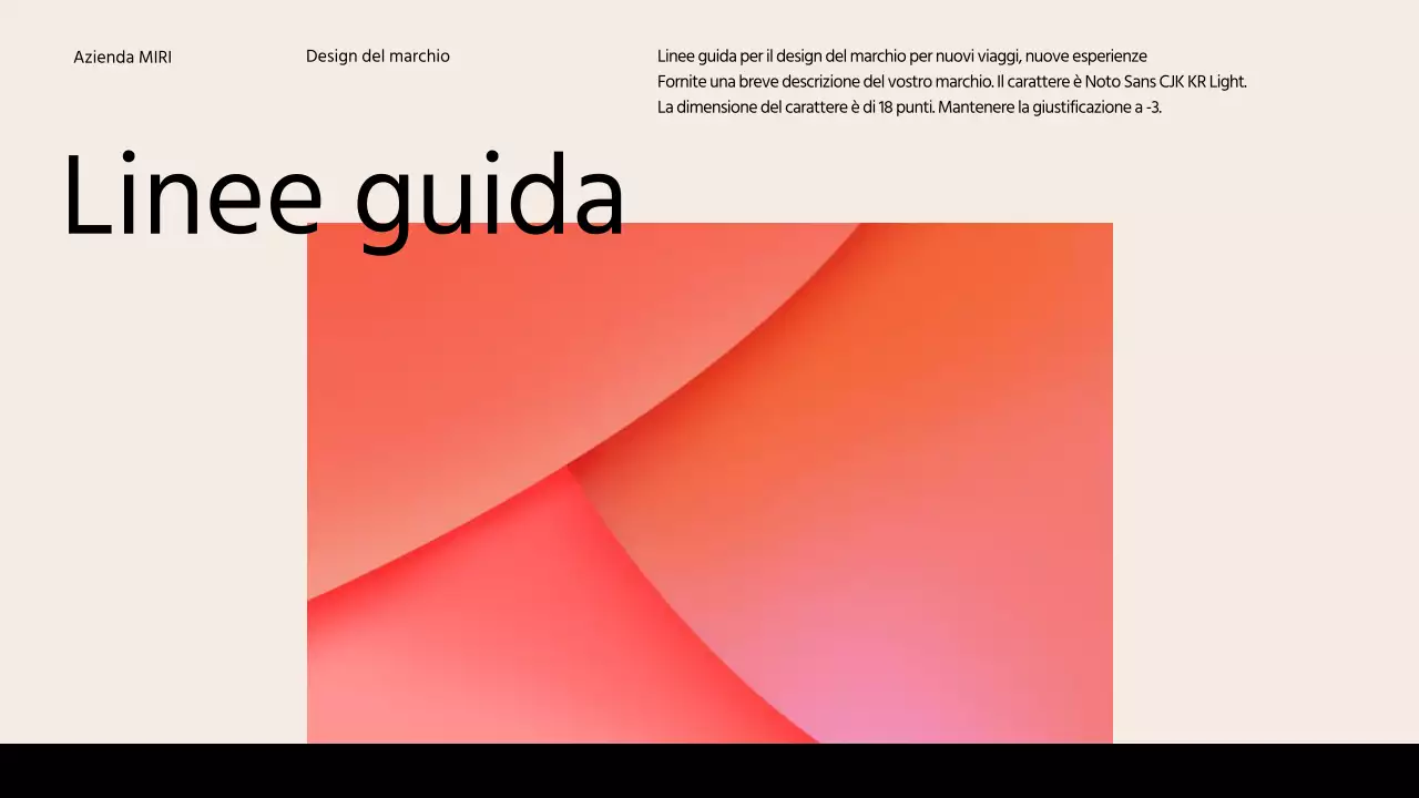 Una linea guida del marchio semplice con colori avorio e arancione