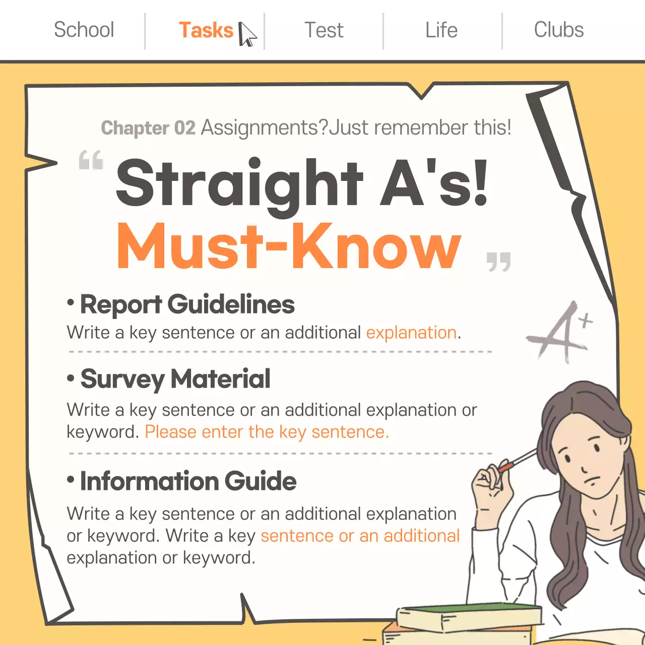 Yellow Simple College Guide Instagram Carousel