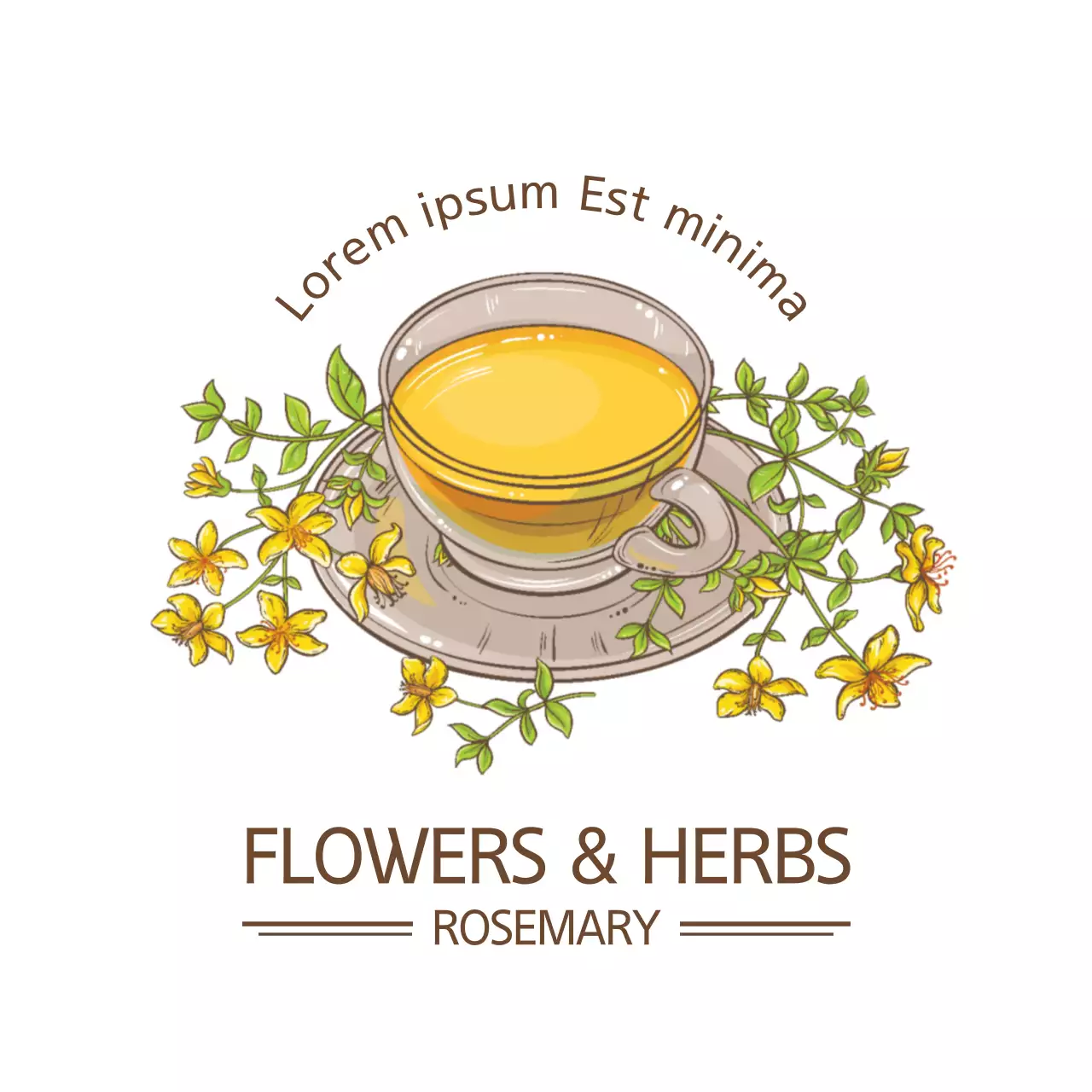 Spanduk Iklan Teh Vintage Kuning