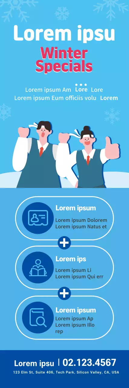 Blue Red Winter Illustration Admissions School Promotion