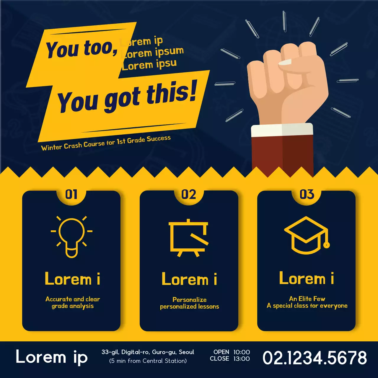 Yellow Modern Education Promotion Banner