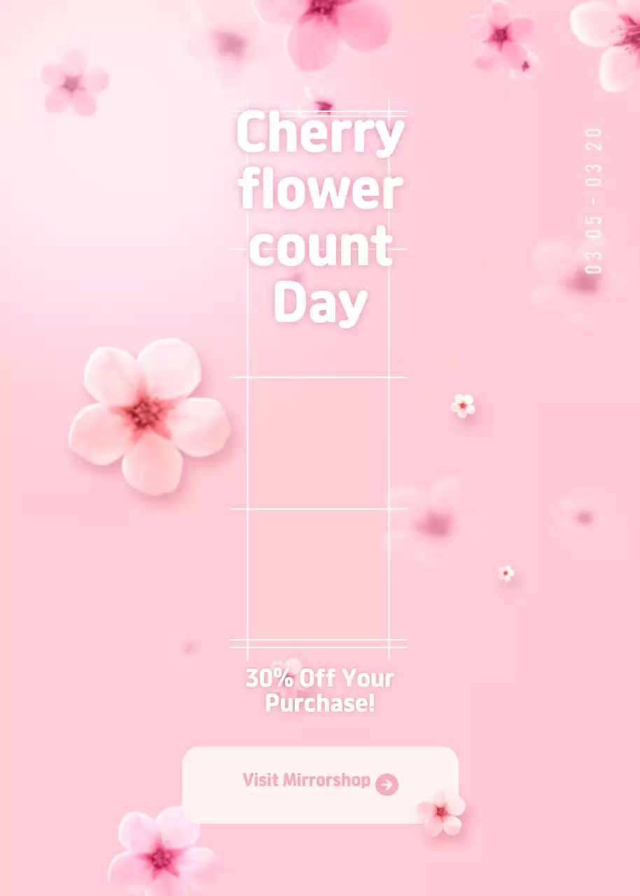 Pink Minimal Flower Promotion Poster
