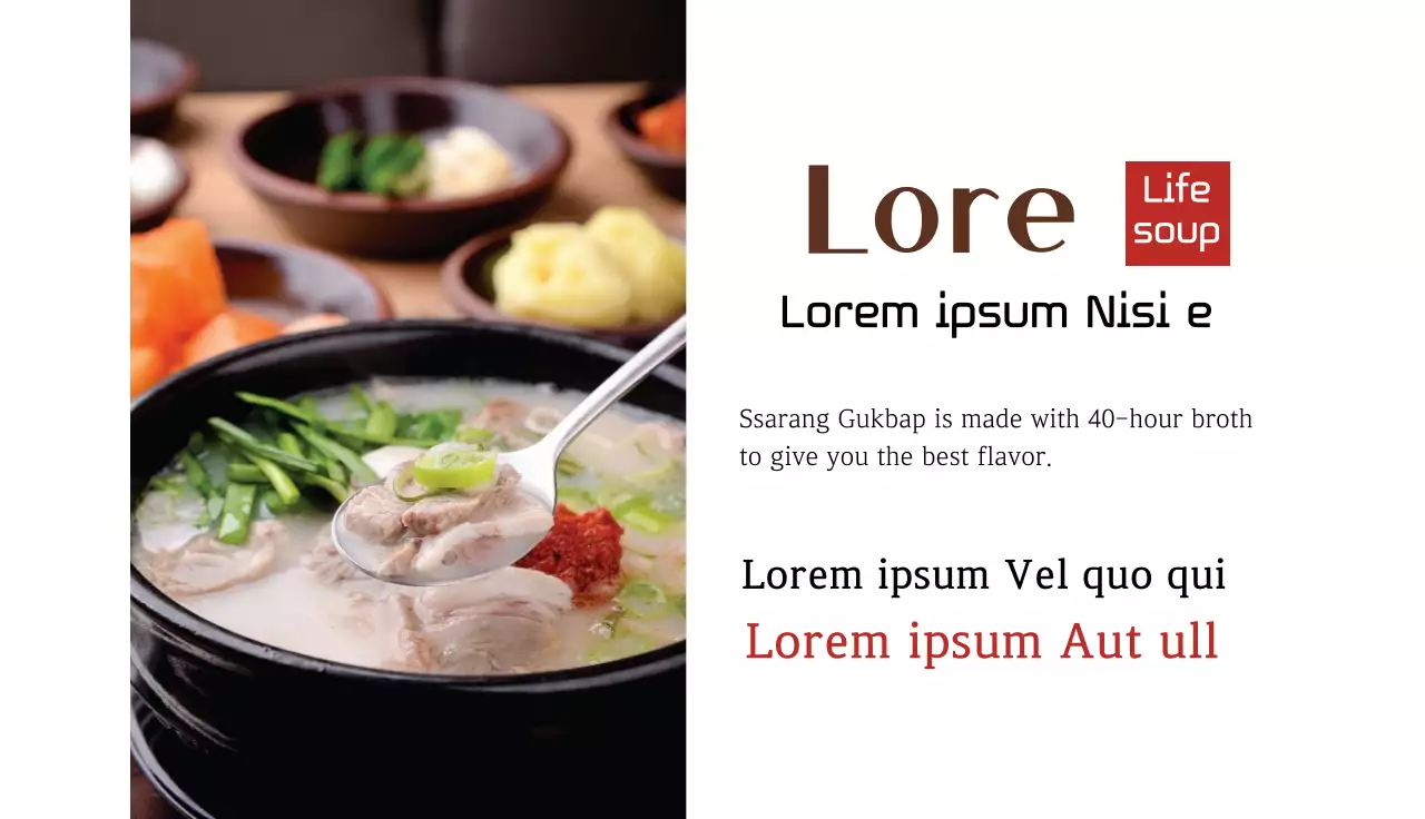 Danh thiếp quảng cáo súp truyền thống màu nâu