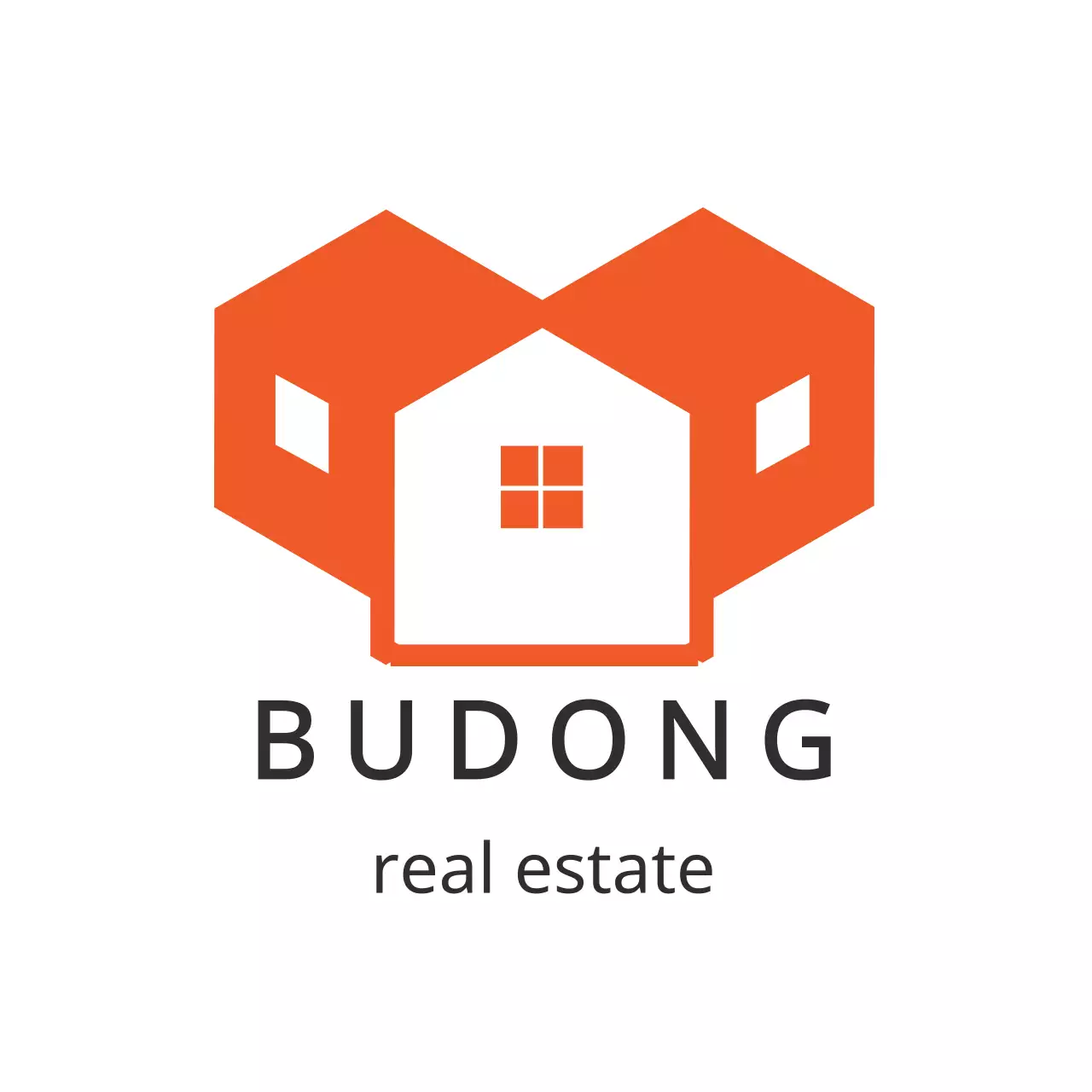 Orange Modern Real Estate Advertisement Logo