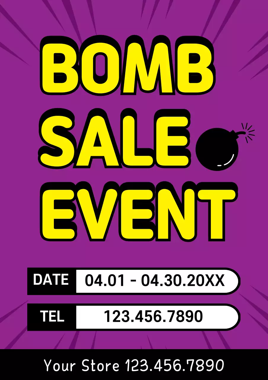 Purple Bold Sale Promotion Poster