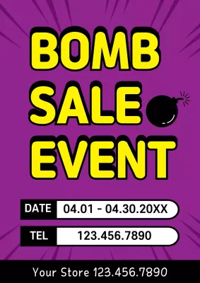 Purple Bold Sale Promotion Poster