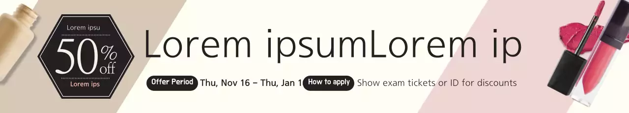 Banner promocional de cosméticos minimalistas bege