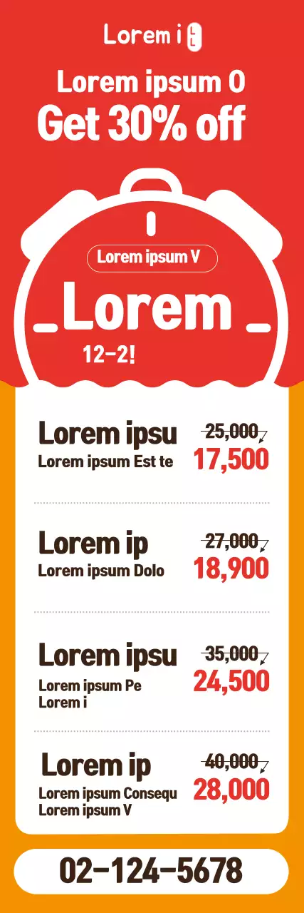 Banner promocional de desconto em negrito vermelho